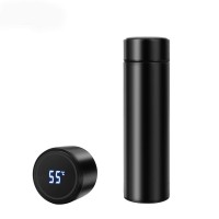 EccoTech 500 ML  Siyah Renk Led Isı Göstergeli Çelik Termos